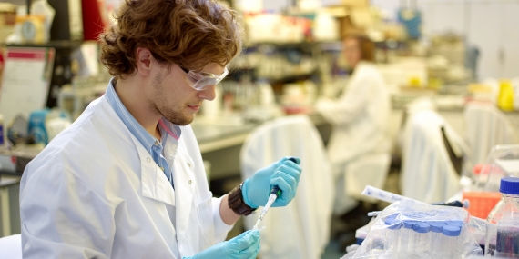 Scientist conducting research in a lab